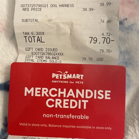 petsmart merchandise credit balance